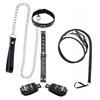 Adjustable Neck To Wrist Ankle BDSM Bondage Kit with Collar Handcuffs Chain Leash Straps for Couples Role Play Sex Toys
