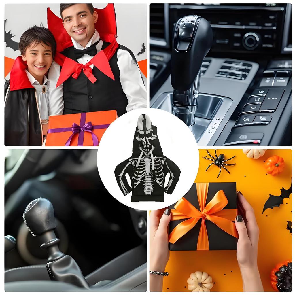 Halloween Gear Shift Mini Hoodie Gift Skull Style Car Shift Cover Gear Lever Dust Protection Cover automobile Universal Interior