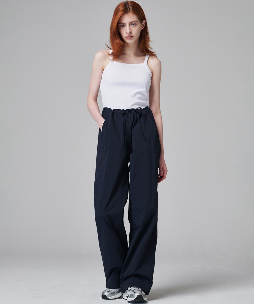 MALOUPE 2162 Lightweight Nylon Wide Pants (Navy)