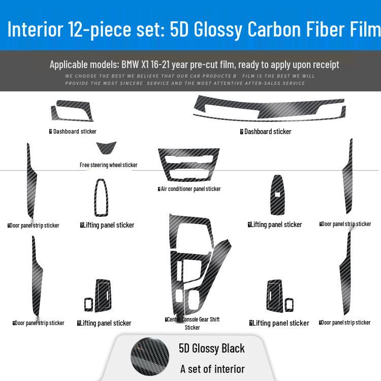 BMW X1/X2 Interior Carbon Fiber Trim Sticker (2012-2021) - Free Replacement for Damage