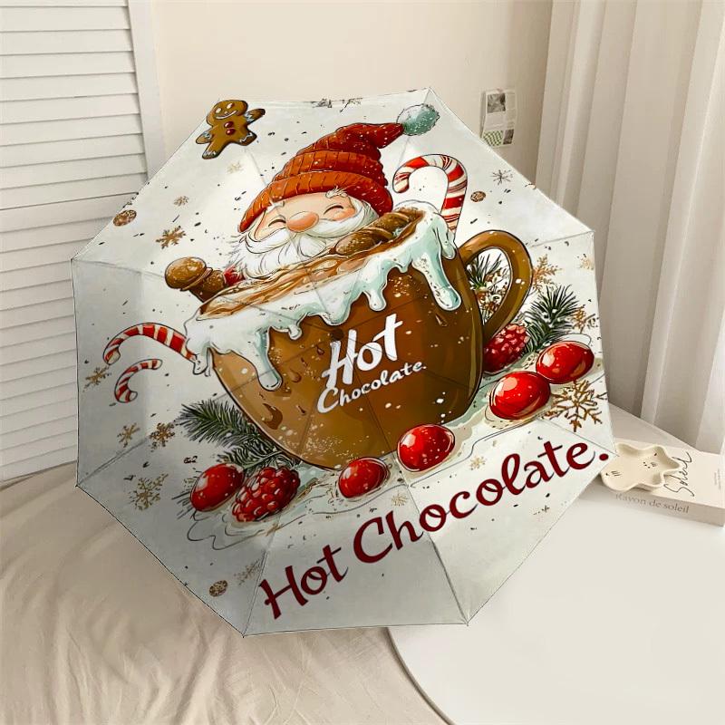 

1PC Hot ChocolateAutomatic Open/Close Umbrella with Windproof, 8-Rib Sturdy Canopy, Durable Ribs, Fashionable Design1213A