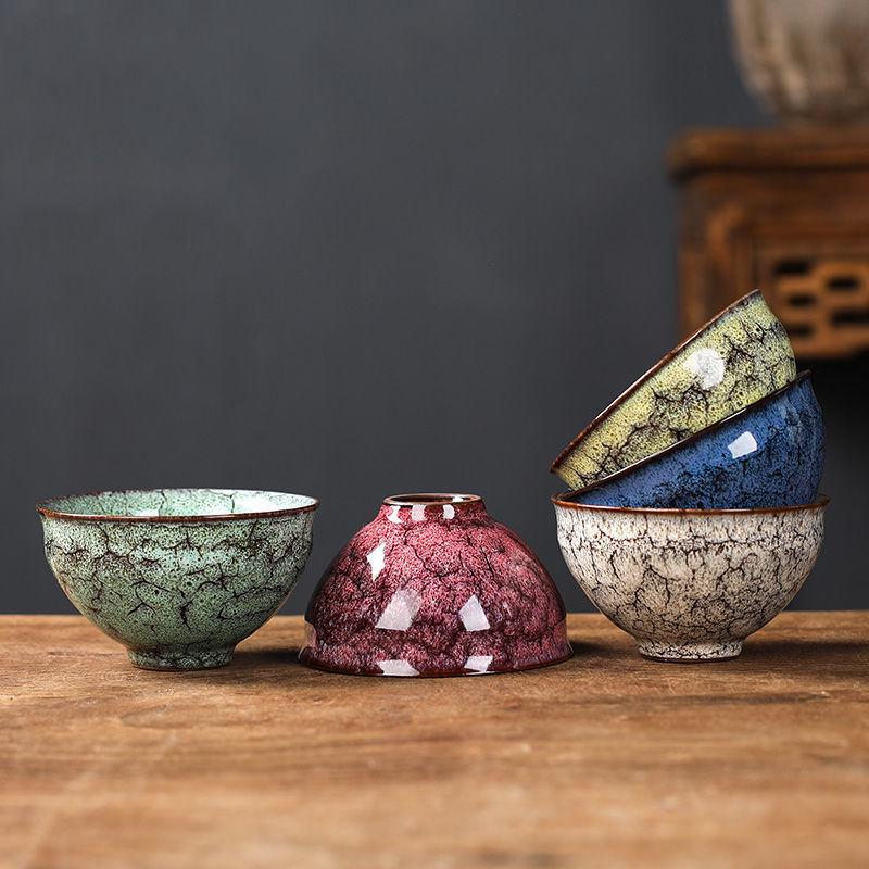 Five Elements Jianzhan Teacup Set: Ceramic Gongfu Tea Gift, Tianmu Host Cup and Box.