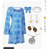 70s Hippie Halloween Printed Women's Dress