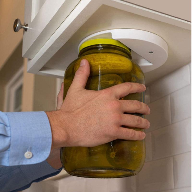 Multifunktionell burköppnare under skåp självhäftande burköppningsverktyg enkel flasköppnare snabb lockborttagare köksaccessoarer