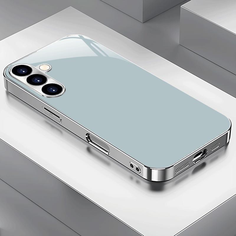 Solid color green electroplated glass phone case suitable for Samsung Galaxy S26 S25 S24 S23 S22 S20 FE/Ultra/Plus anti drop
