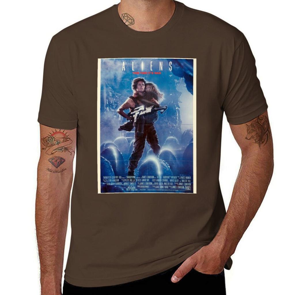 Aliens (1986) T-Shirt Quick-drying Oversized Blacks Mens T Shirt Graphic