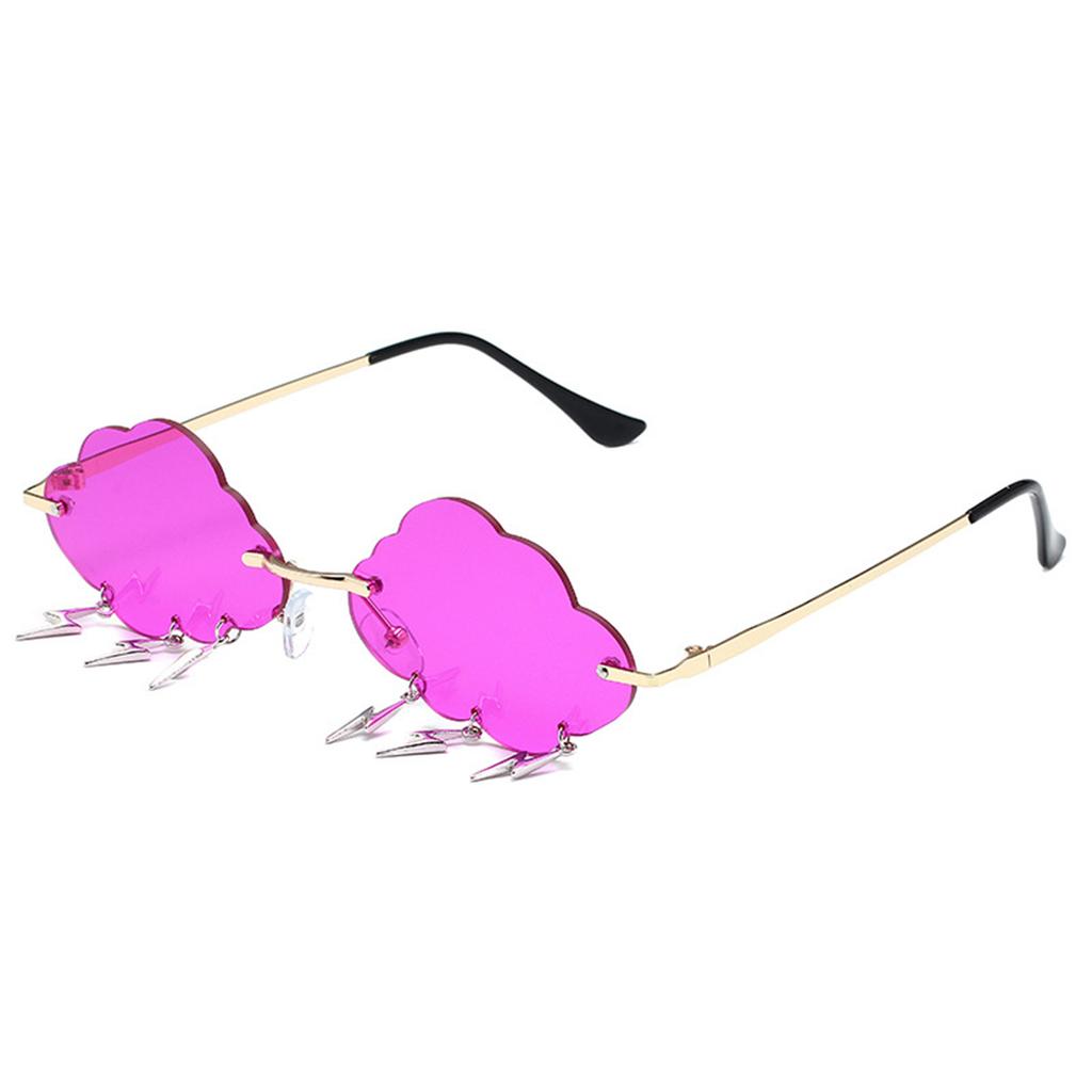 Stylish Cloud Lightning Sunglasses for Girls Boys Photo Props Travel Hip Hop Sunglasses Frameless Hip Hop Glasses