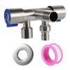 Dual Switch Outlet Faucet Toilet Bidet Shower Faucet Bathroom Fittings 1/2 Copper Dual Outlet and Shutoff Valve