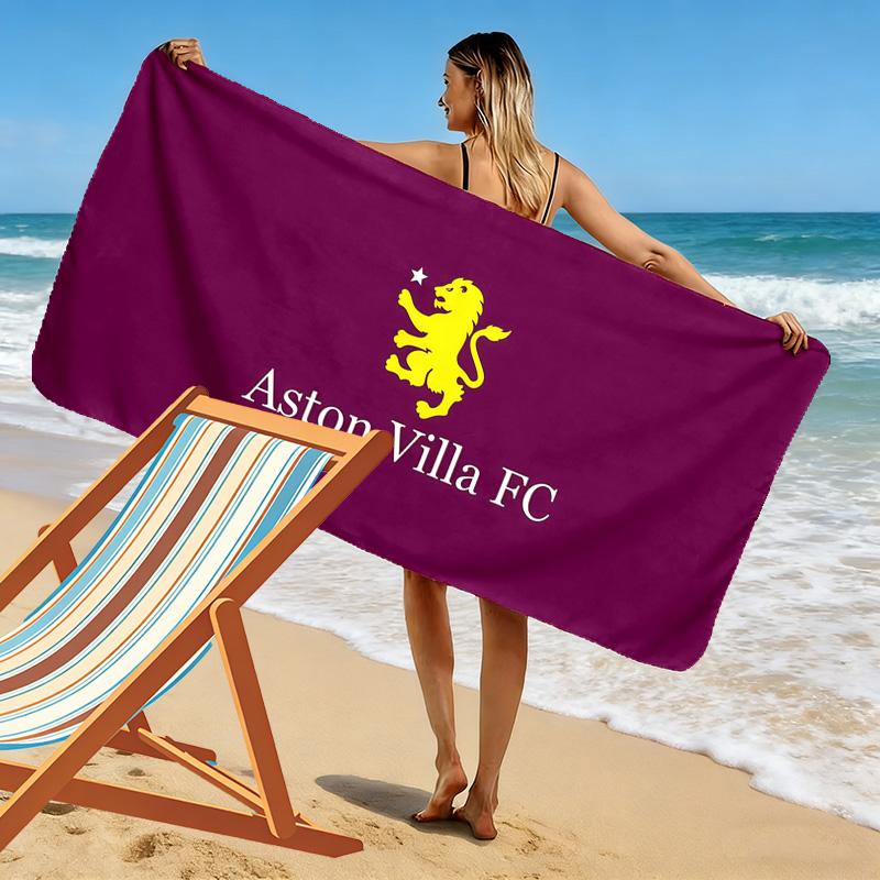 Asciugamano da Spiaggia con Stampa Aston Villa F.C., Asciugamano Grande Morbido ad Asciugatura Rapida per Spiaggia Campeggio Nuoto