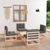 Day and Night - Day and Night Garden Furniture Set 5 Pieces and Cushions Solid Pine Wood