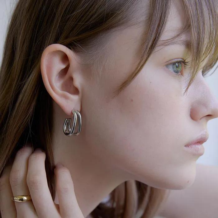 Dual Arc Hoop Earrings