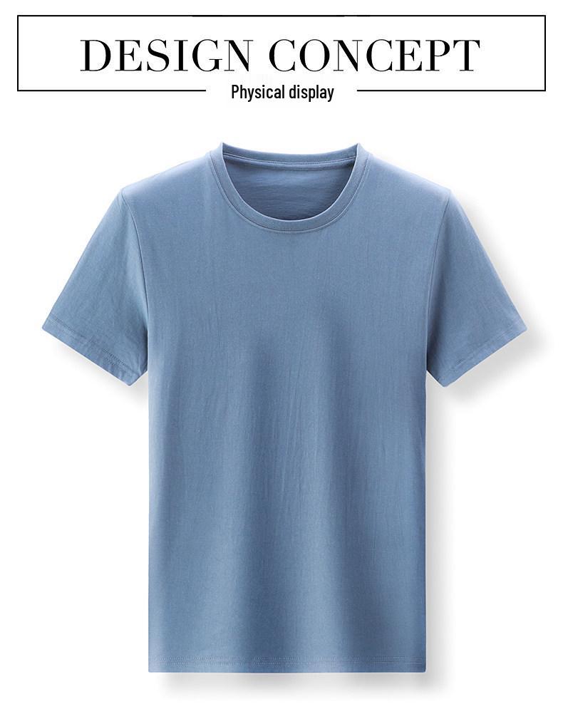 Men's Summer 2022 Pure Cotton Crew Neck T-shirt - Solid Color, Short Sleeve, Casual Fit