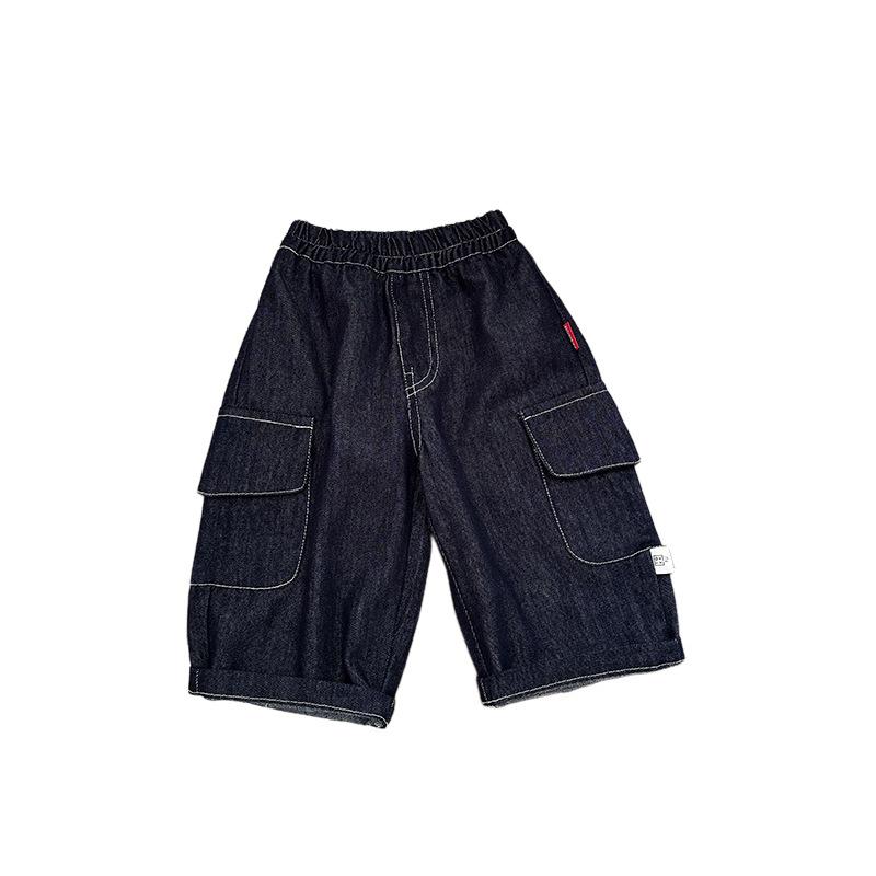 Spring Baby Out Year-Old Clothes New Baby Gentleman Bow Tie Plaid Shirt Children Handsome Tooling Jeans