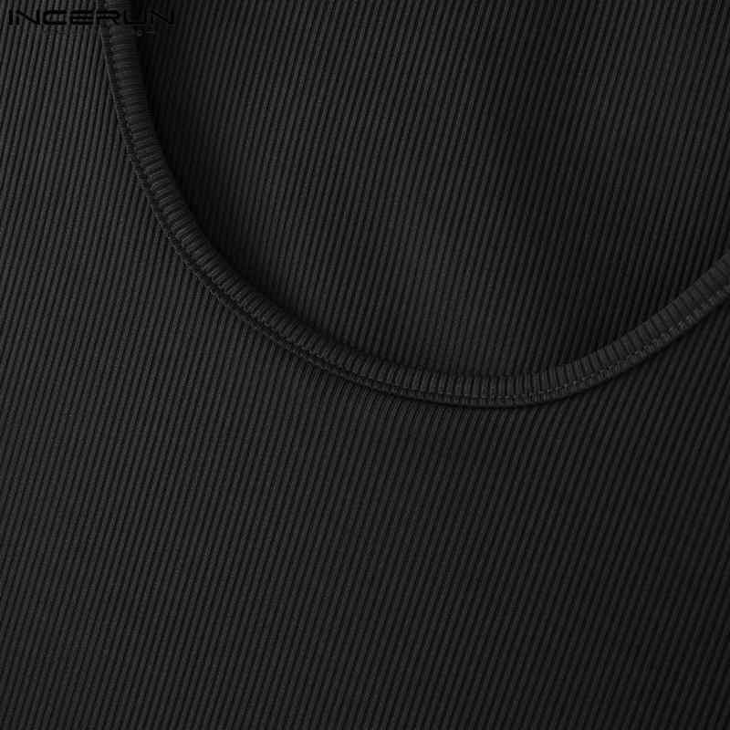 INCERUN Salopete fără mâneci cu decolteu adânc în U pentru bărbați, salopete, body, lenjerie de corp