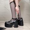 Fashion Comemore Fashion JK Uniform Heightening Pumps Mary Jane Shoes Female Spring Autumn Leather Thick Bottom Retro Punk Lolita Shoes