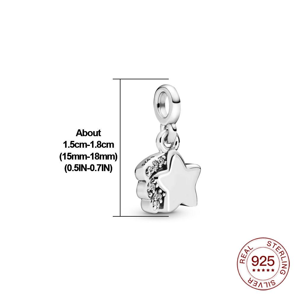 Novo Real S925 Prata Esterlina Me Charm Unicórnio Estrela Hoop Bead Fit Original Me Pulseiras Mulheres Coração Jóias Para Presente