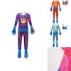 Superkitties Kids Onesie Costume With Soft Milk Silk Fabric Cartoon Style Purple Blue Pink Orange 100cm-150cm/43.3-59.05in