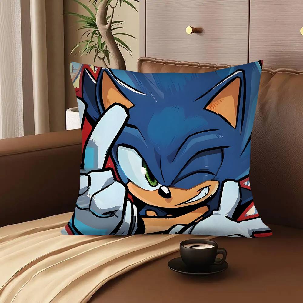 

1pc S-SupersonicS-s-SonicS-Game Pillow Case Fashion Square Pillowcase Bedroom Sofa Room Ins Decoration Leisure 16x16Inch
