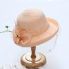 New summer curled mesh top hat fashion celebrity fashion hat outdoor sunshade basin hat women's sunscreen sun hat