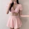 Maillot de bain jupe deux pièces coréen à succès - Maillots de bain style désir pur pour femmes