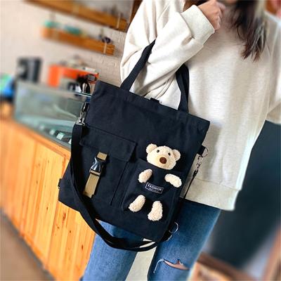 Lichtgewicht canvas tas voor dames, katoenen denim shopper tas, schoudertas