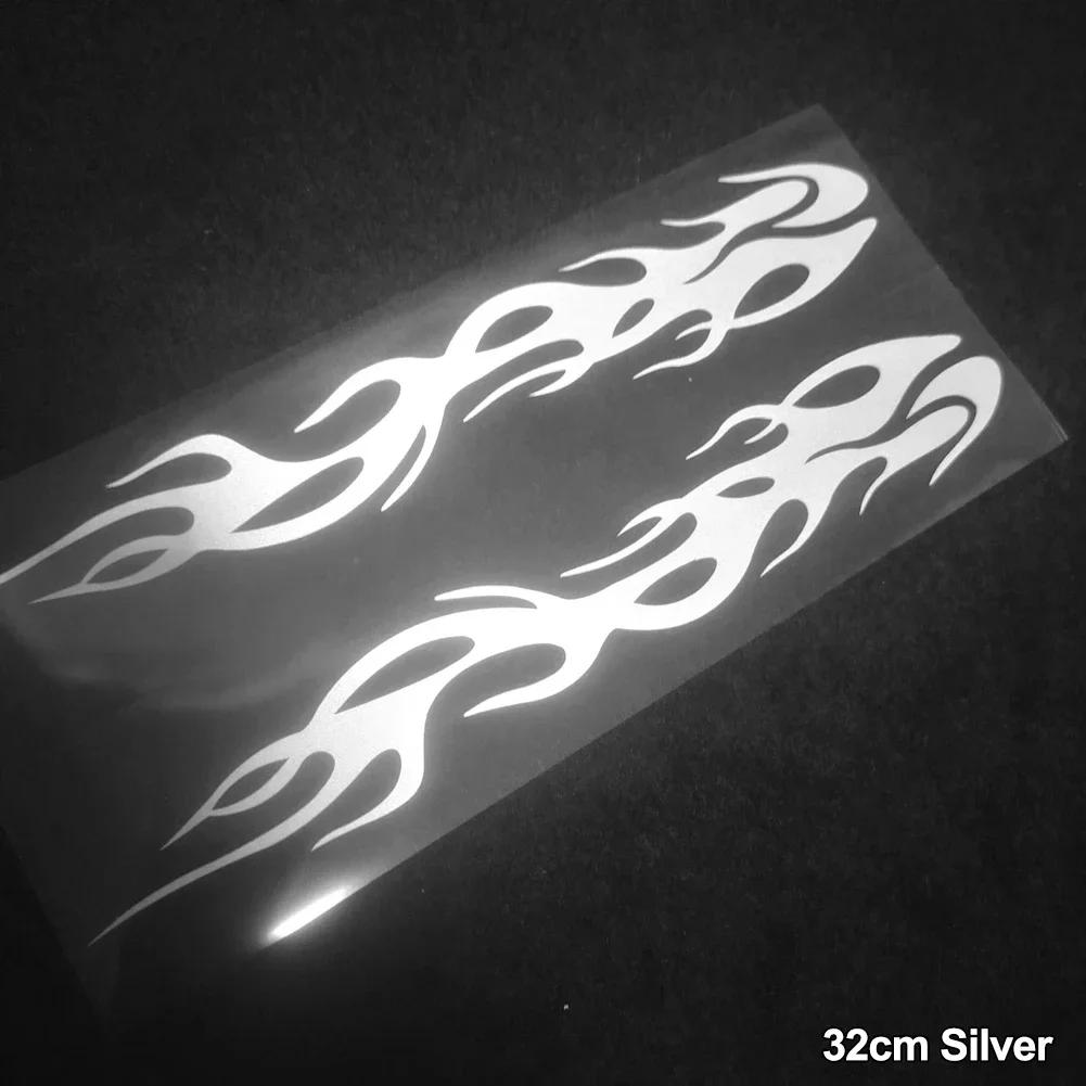 2Pcs Interesting Waterproof Flame Shape Waterproof Decals Reflective Flame Stickers Car Sticker Decals Motorcycle Accessories