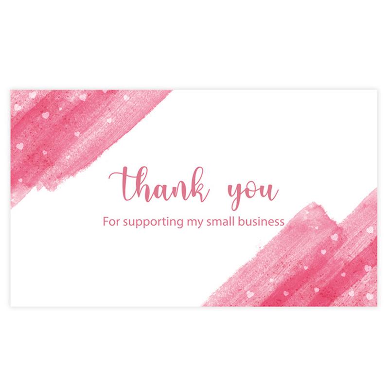 Pink 'Thank You' Cards - 50 Sheets/Pack for Gift Boxes, Decorations, and Postcards