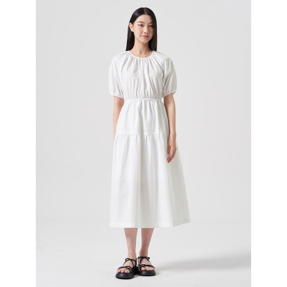 8SECONDS Nylon Short Sleeve Dress White (324671Ly31)