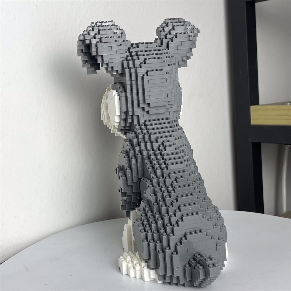 Kannte Gebaut Schnauzer Hund Modell Micro Mini Bausteine Spielzeug Perfektes Spielzeug für Haustierliebhaber Schönes Ausstellungsstück Dackel Haustier
