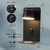 LED Wall Lamp with Wireless and USB Dual Charging Ports for Bedroom and Hotel Reading