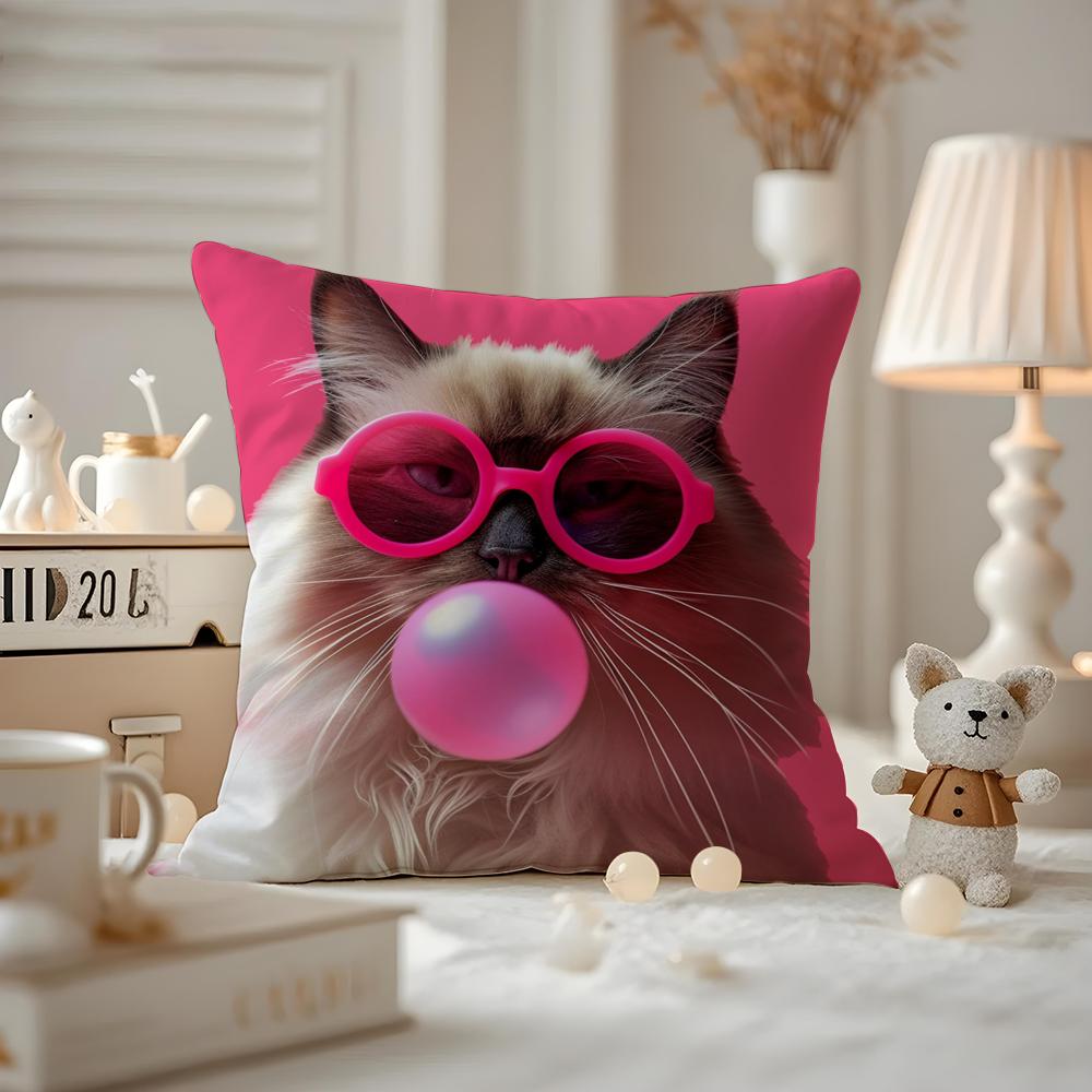 Vibrant Animal Bubble Fashion Tiger Cushion Cover Antidustmite Pillowcase Invisible Zipper Silky Short Plush Sofa Cushion Cover