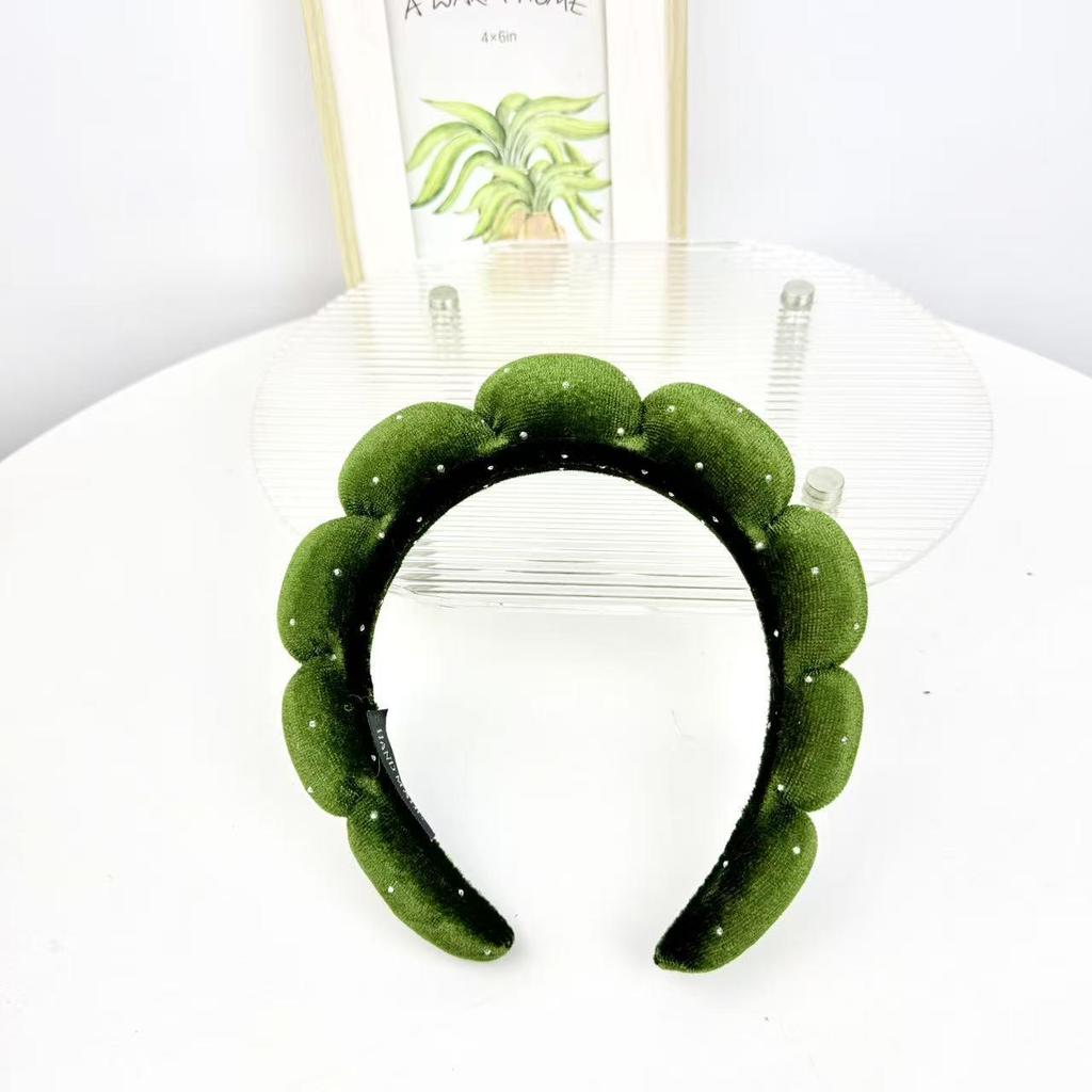 Women's Cute Blue Cloud Headband - Wide, High Skull Top for Face Washing