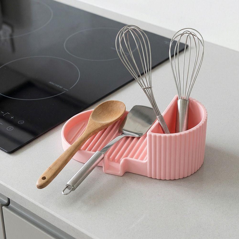 Portable Silicone Soap Dish Inclined Drain 2 In 1 Sponge Tray Drainable Soap Holder  Sink Area