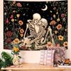 Accnicc Sun and Moon Tapestry for Bedroom Hippie Boho Floral Flower Plant Wall Tapestry Aesthetic Vintage Galaxy Celestial Star