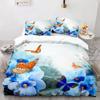 Butterfly Duvet Cover Set 3D Galaxy Purple Butterfly Floral Printed Bedding Set Fantasy Theme King Size Comforter Cover for Girl