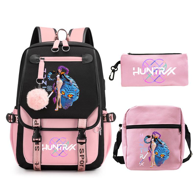 Animation Cartoon Printing High-Value Student School Bag Children'S Shoulder Backpack Pencil Bag Three-Piece Set