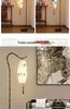Retro Zen Bamboo Hand-Painted Floor Lamp for Living Room, Study, or Bedroom - Iron Art, New Chinese Antique Style
