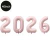 40Inch Big Foil Birthday Balloons Helium Number Balloon 2026Happy New Year Wedding Party Decorations Shower Large Figures Globos