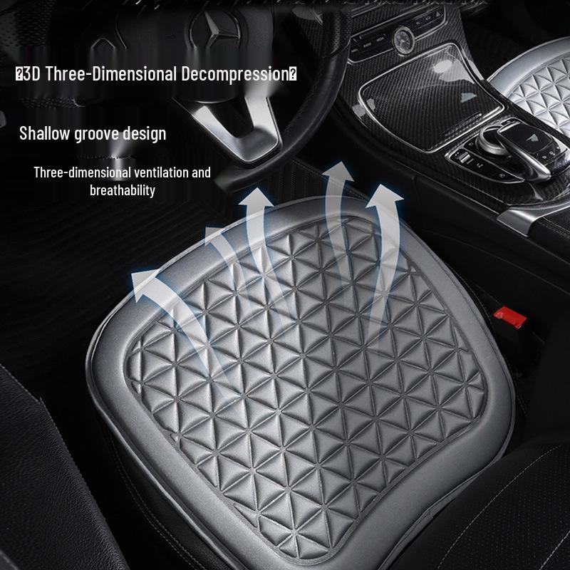 3D Fabric Car Seat Cushion Set - Breathable, Non-Slip, All Seasons, Suspended Style, Square Design.