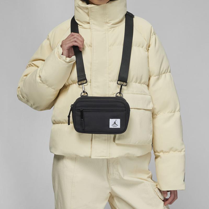 Jordan Bolso Cruzado de Tela, Bolso de Hombro Unisex Negro Jordan FB9602-010