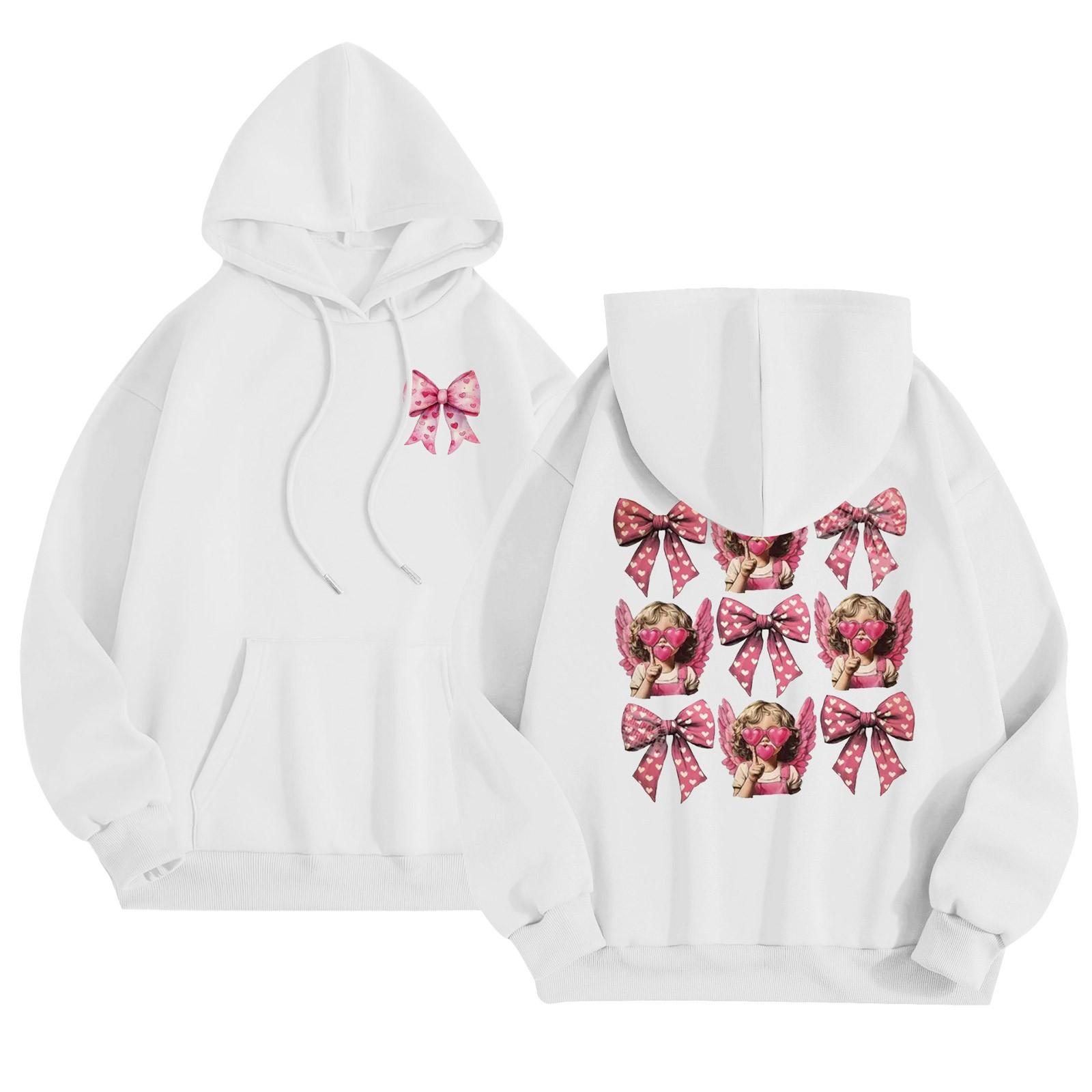 

Жіночий модний легкий пуловер з довгим рукавом і кишенями, худі S білий