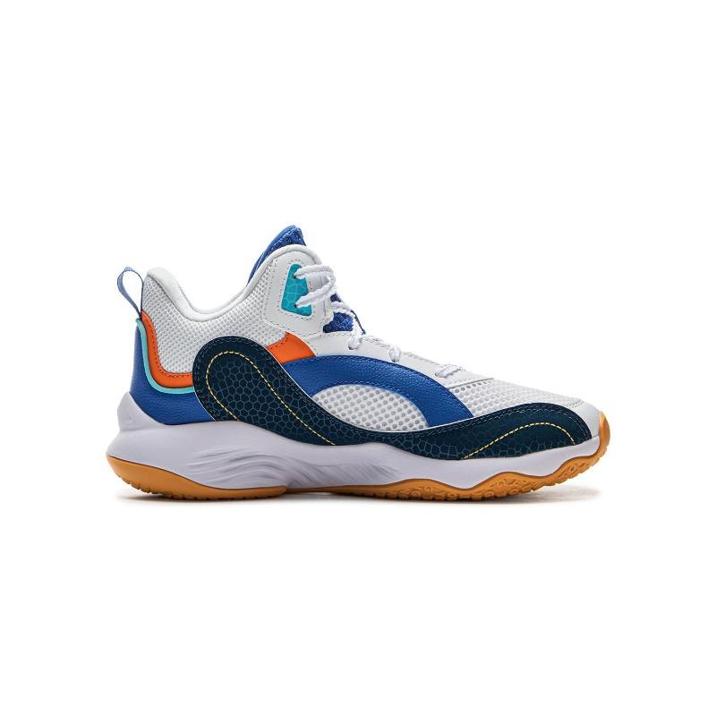 Li-Ning YOUNG Kids Basketball Shoes White Blue, Comfortable and Supportive YKBV042-9