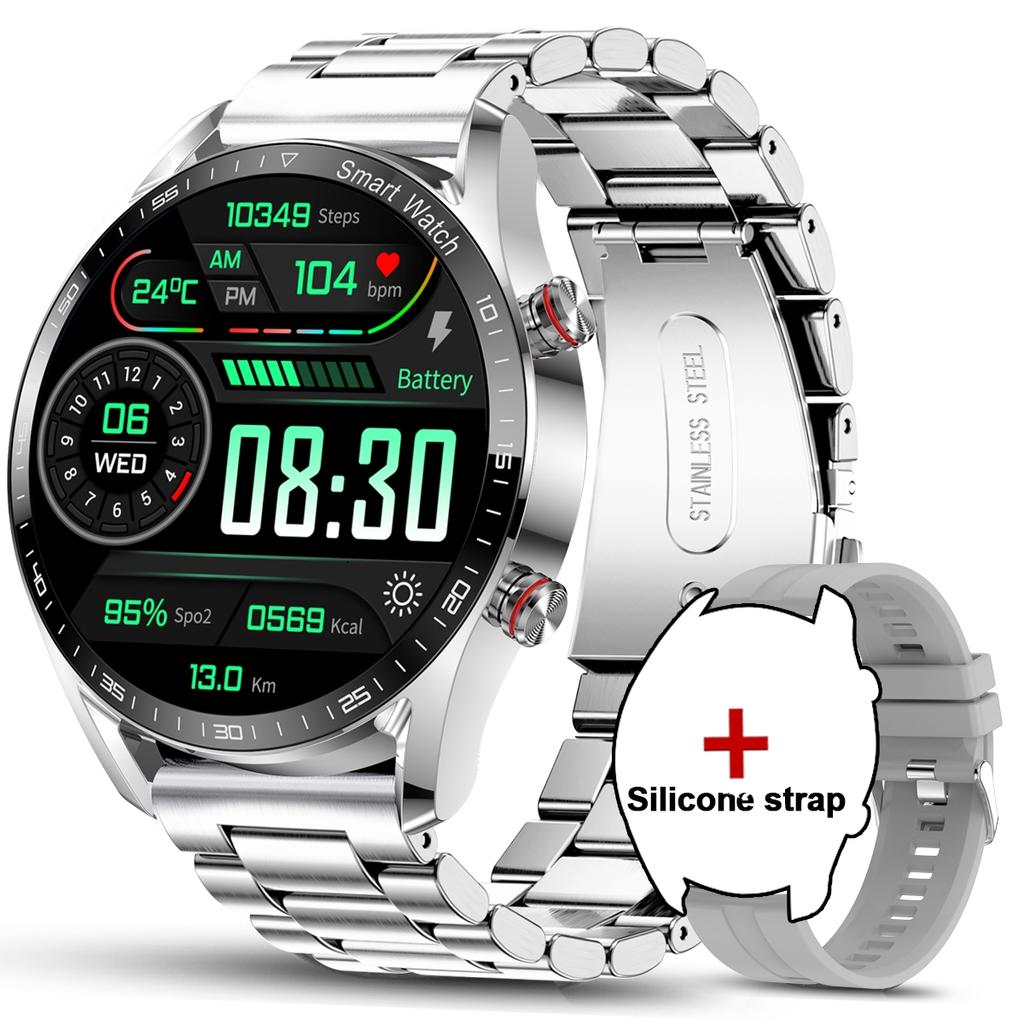 New Bluetooth Call Smart Watch Men Heart Rate Health Monitoring Voice Assistant Waterproof Fitness Tracker Sports Smartwatch