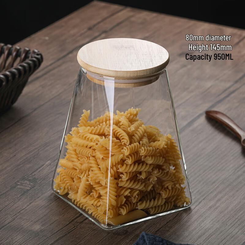 Square Glass Storage Jars with Bamboo Lids