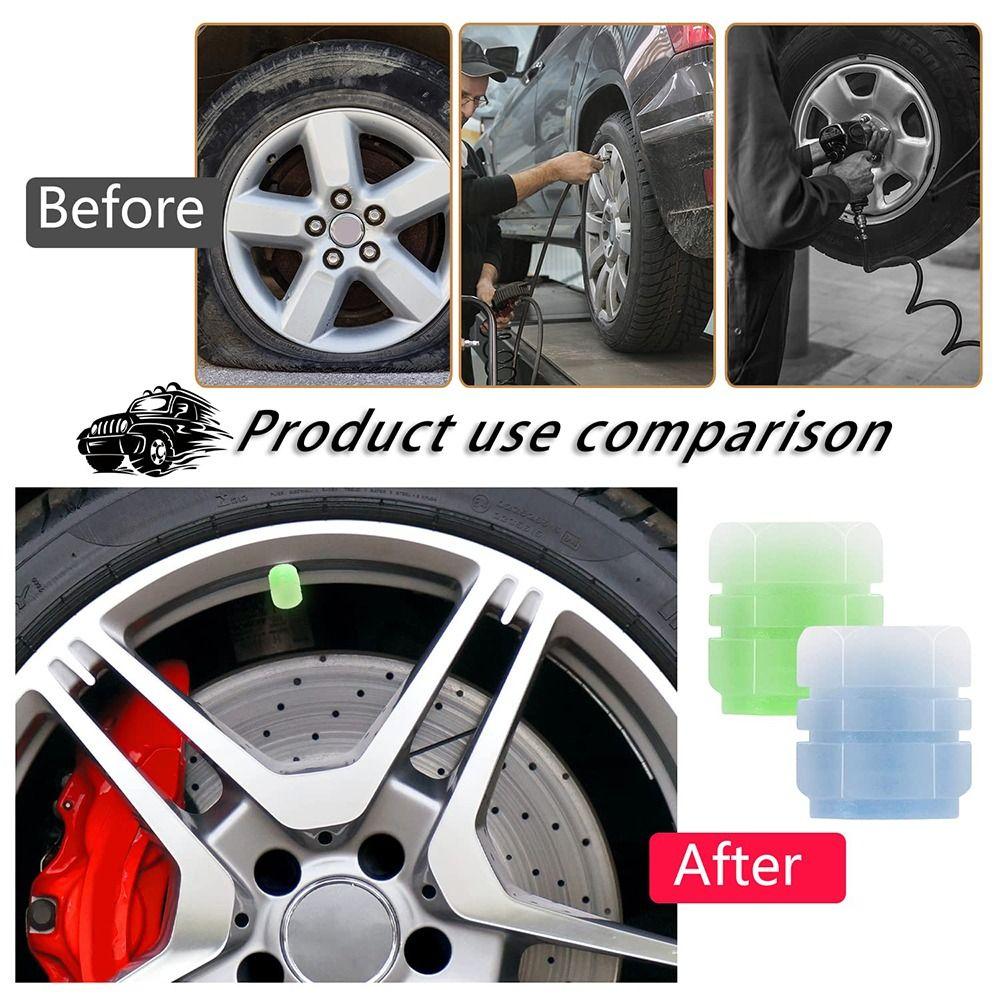 8Pcs Night Glowing Glowing Tire Valve Caps Self-luminous Light Valve Core Cover Bicycle Wheel