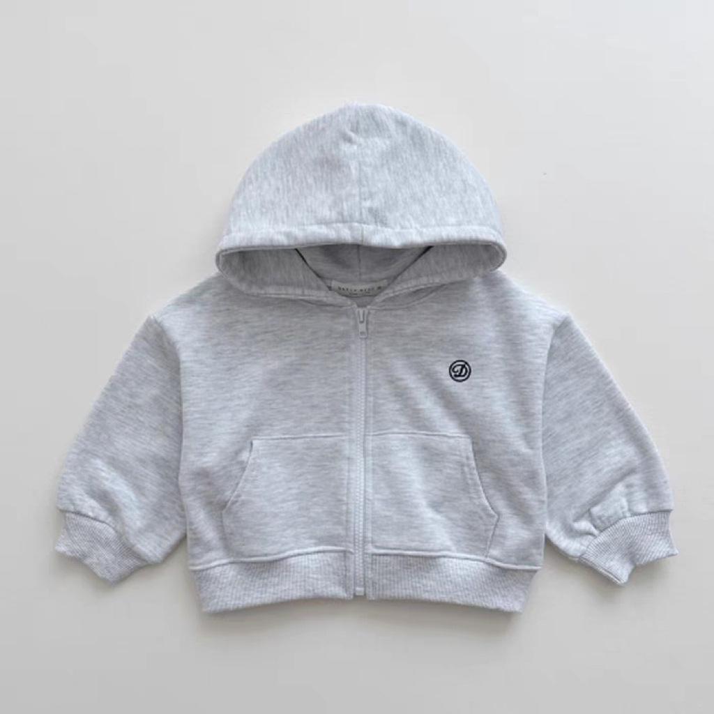 Kids' Autumn Korean Sweater Set: Zipper Cardigan & Hooded Trousers for Boys and Girls.