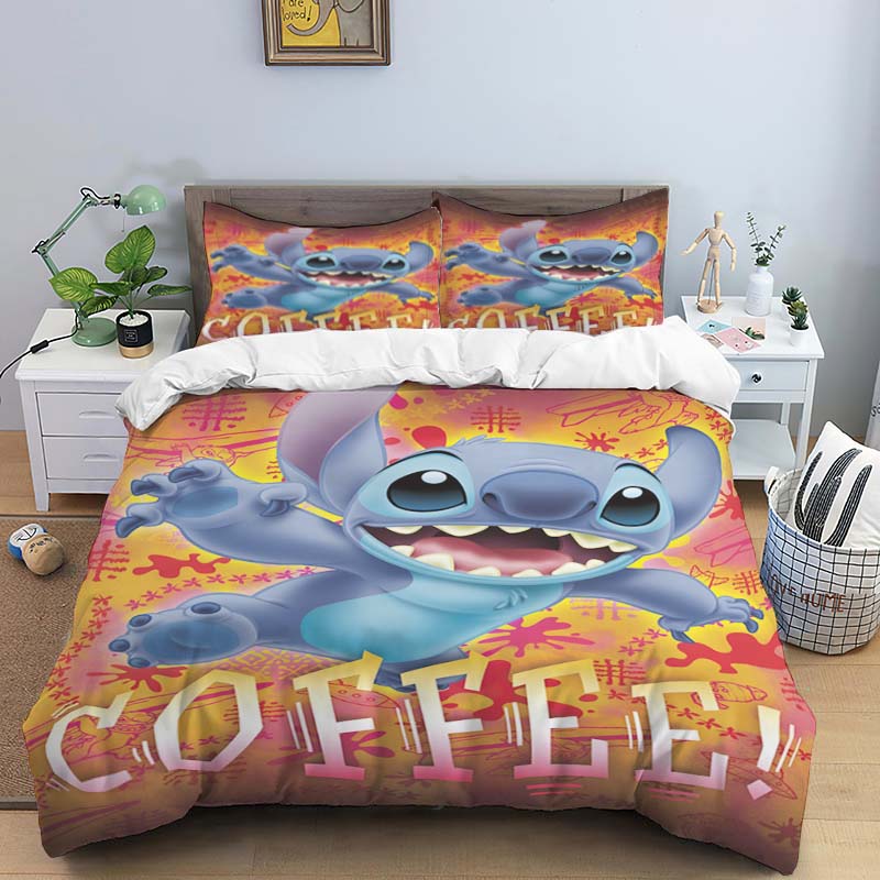 Multiple Sizes of Cartoon Stitch Duvet Cover and Pillowcase Sets - Home Decor, Creative Plus Size Bedding Sets Suitable for Boys