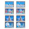Mini Framed Christmas Pictures Wooden Xmas Scenes Decorations Miniature Framed Christmas Ornaments for Festive Decor DIY Craft