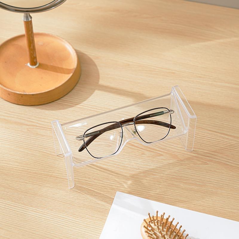Clear Desktop Sunglasses Display Stand 2 Pack Stackable Glasses Storage Rack for Retail Shop Counter Use