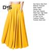 Women Maxi Skirt High Waist A-Line Solid Color Skirt with Pockets Loose Fit Pleated Long Skirt Leisure Daily Wear
